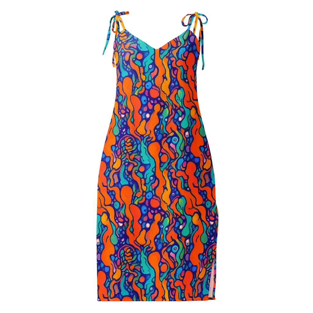 Chromatic Tidal Pool on Slip Dress — Front