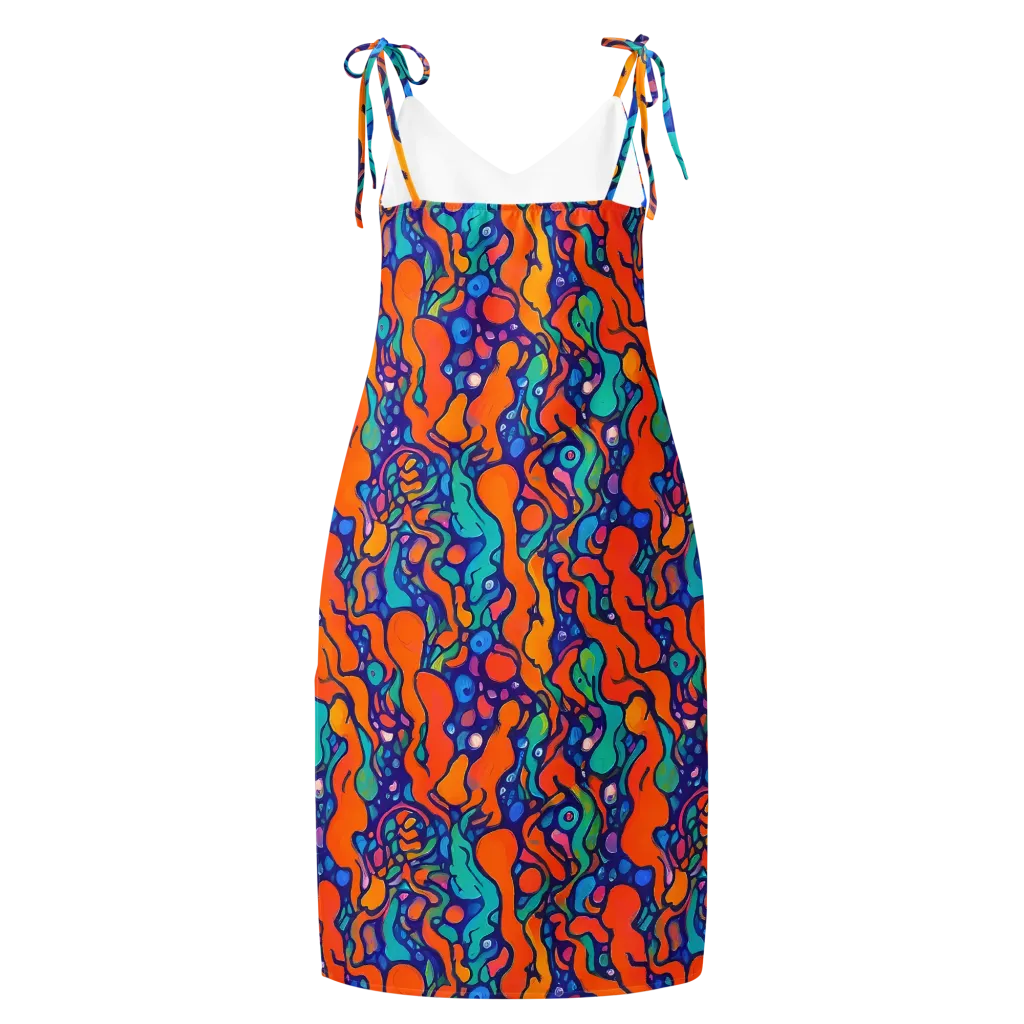 Chromatic Tidal Pool on Slip Dress — Back