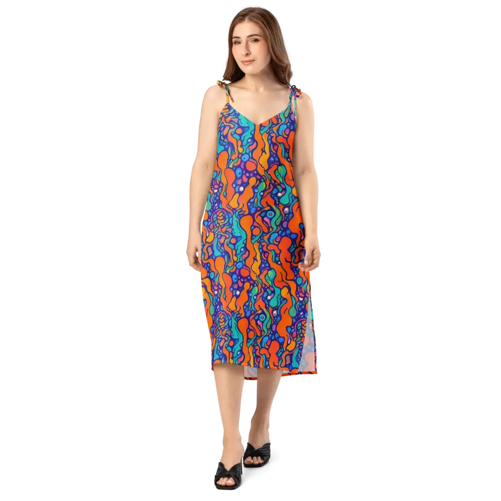 Chromatic Tidal Pool on Slip Dress — Front