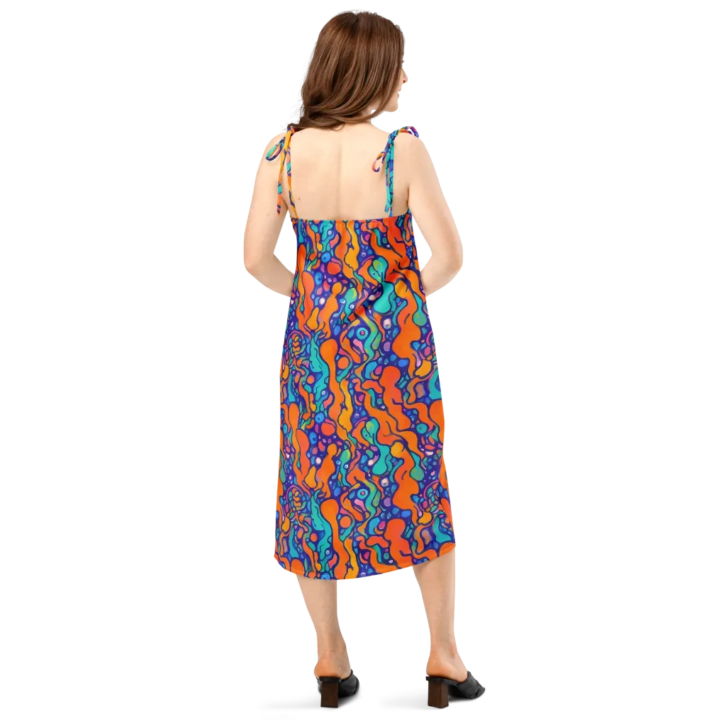 Chromatic Tidal Pool on Slip Dress — Back