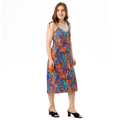 Chromatic Tidal Pool on a Slip Dress