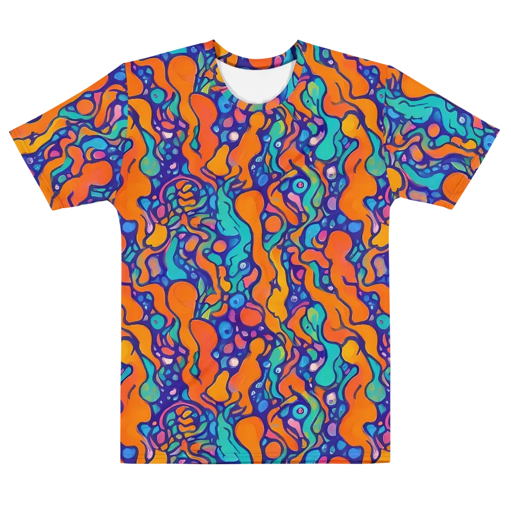 Chromatic Tidal Pool on Men's Cotton Crew Neck T-Shirt — Front