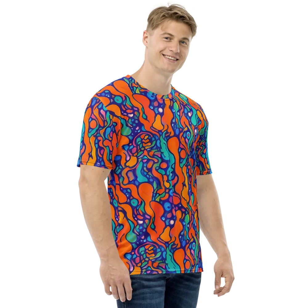Chromatic Tidal Pool on Men's Crew Neck T-Shirt — Right