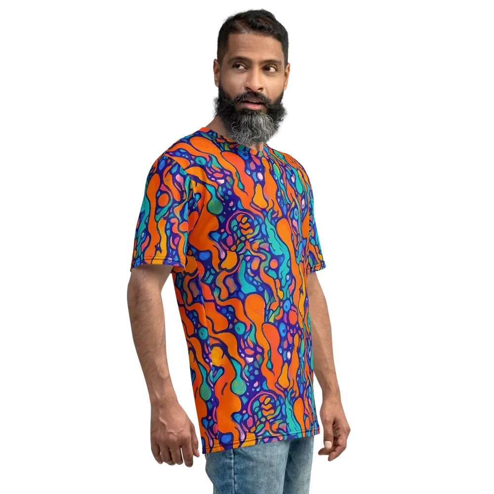 Chromatic Tidal Pool on Men's Crew Neck T-Shirt — Right