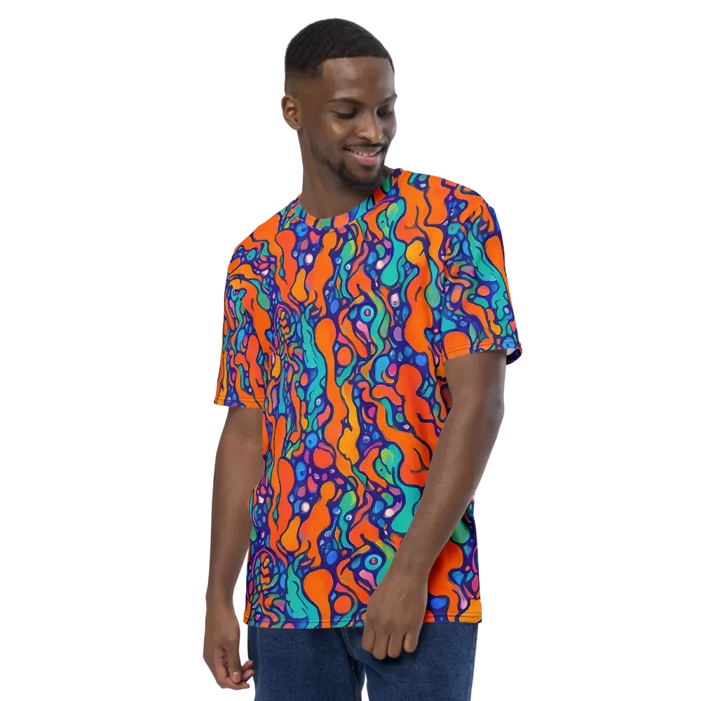 Chromatic Tidal Pool on Men's Crew Neck T-Shirt — Left