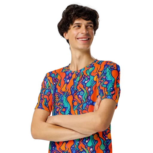 Chromatic Tidal Pool on a Men's Crew Neck T-Shirt