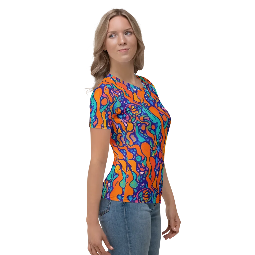 Chromatic Tidal Pool on Women's Crew Neck T-Shirt — Right