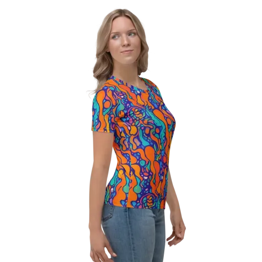 Chromatic Tidal Pool on a Women's Crew Neck T-Shirt