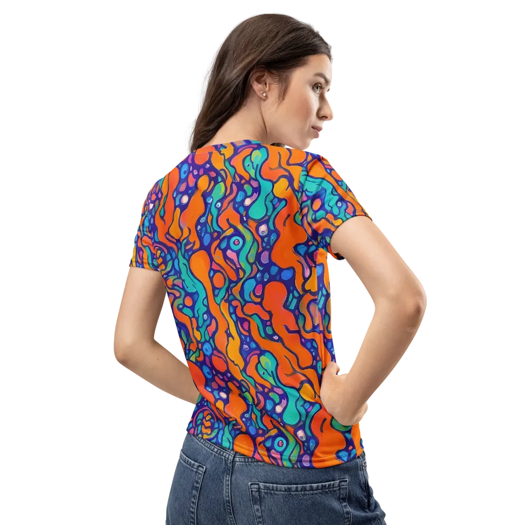 Chromatic Tidal Pool on Women's Crew Neck T-Shirt — Back