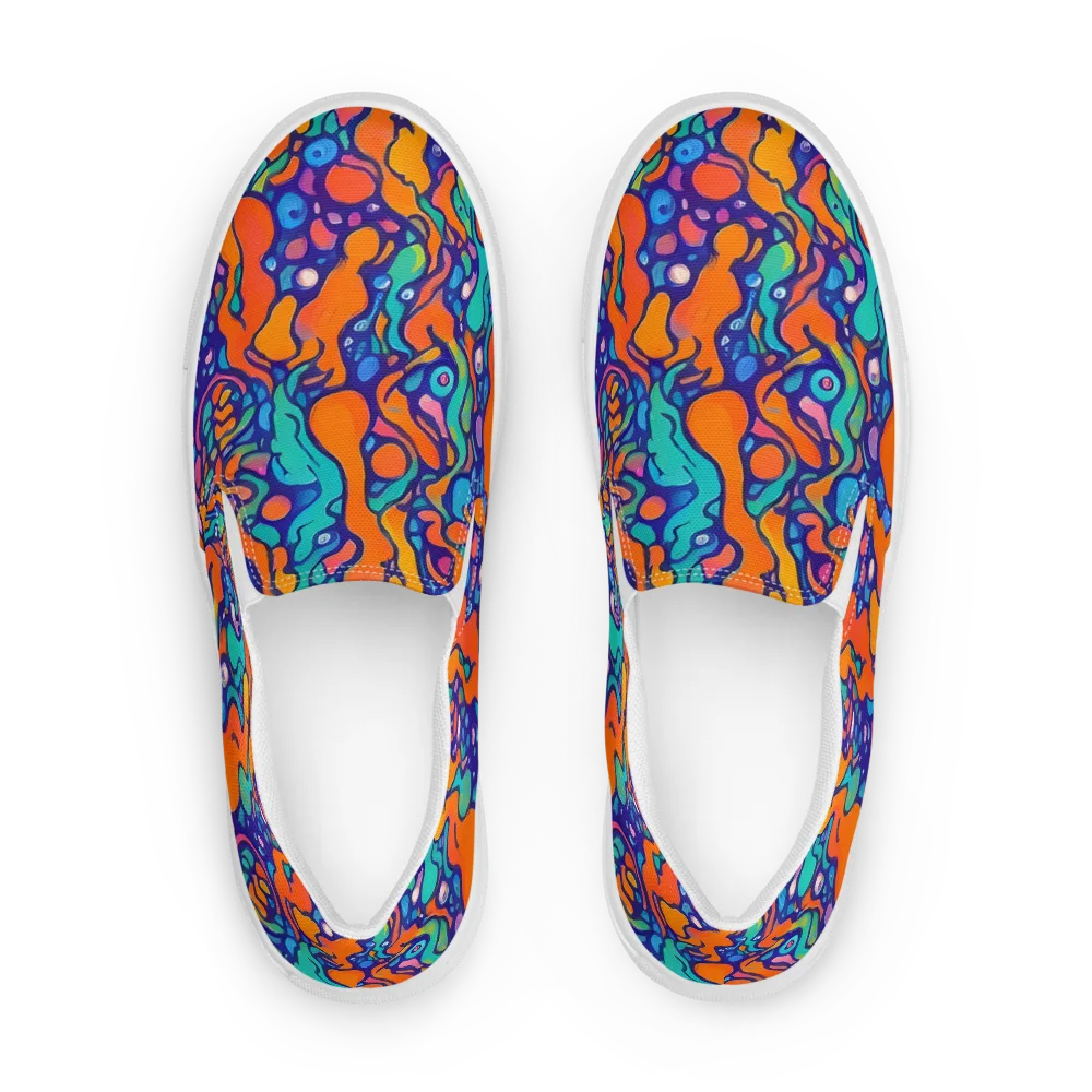 Chromatic Tidal Pool on Men's Slip-On Canvas Shoes — Front