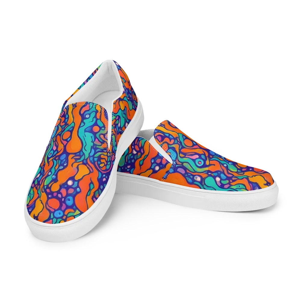 Chromatic Tidal Pool on Men's Slip-On Canvas Shoes — Left Front