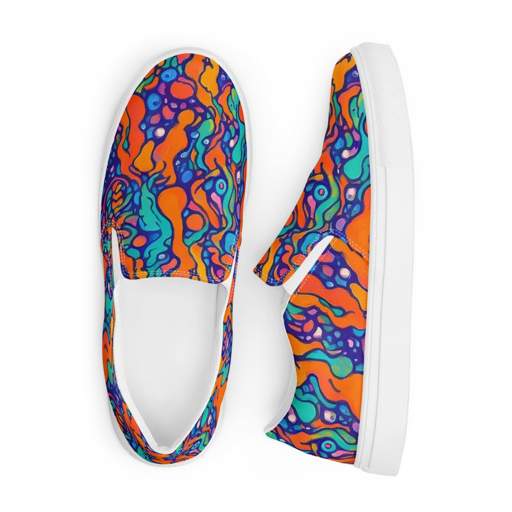 Chromatic Tidal Pool on Men's Slip-On Canvas Shoes — Front