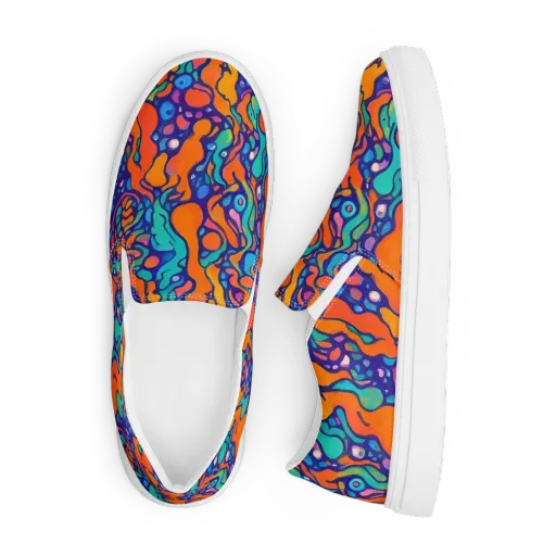 Chromatic Tidal Pool on a Men's Slip-On Canvas Shoes