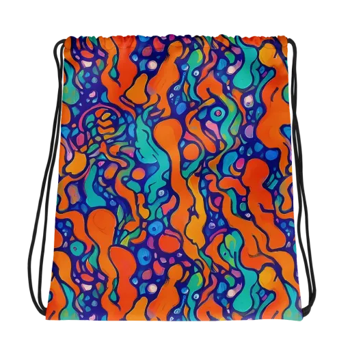 Chromatic Tidal Pool on a Drawstring Bag