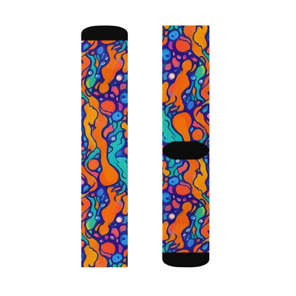 Chromatic Tidal Pool on Socks — Left Sock