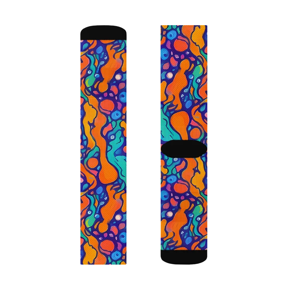 Chromatic Tidal Pool on Socks — Right Sock