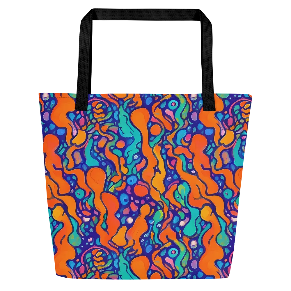 Chromatic Tidal Pool on Large Tote Bag W/ Pocket — Front