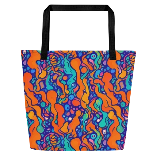 Chromatic Tidal Pool on a Large Tote Bag W/ Pocket