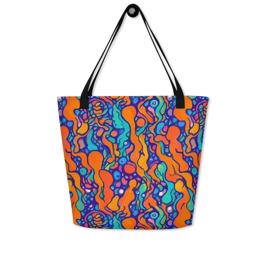 Chromatic Tidal Pool on Large Tote Bag W/ Pocket — Front
