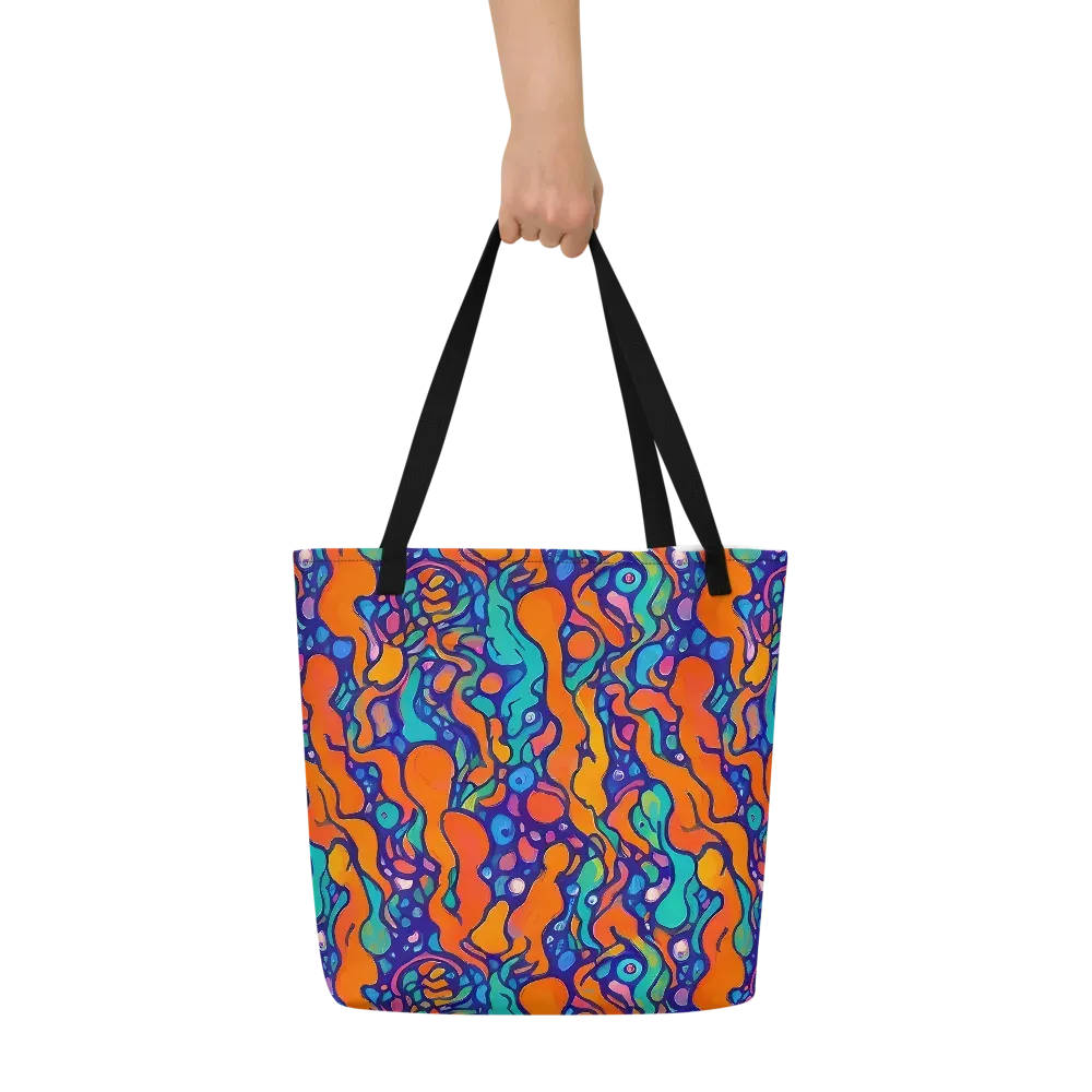 Chromatic Tidal Pool on Large Tote Bag W/ Pocket — Front