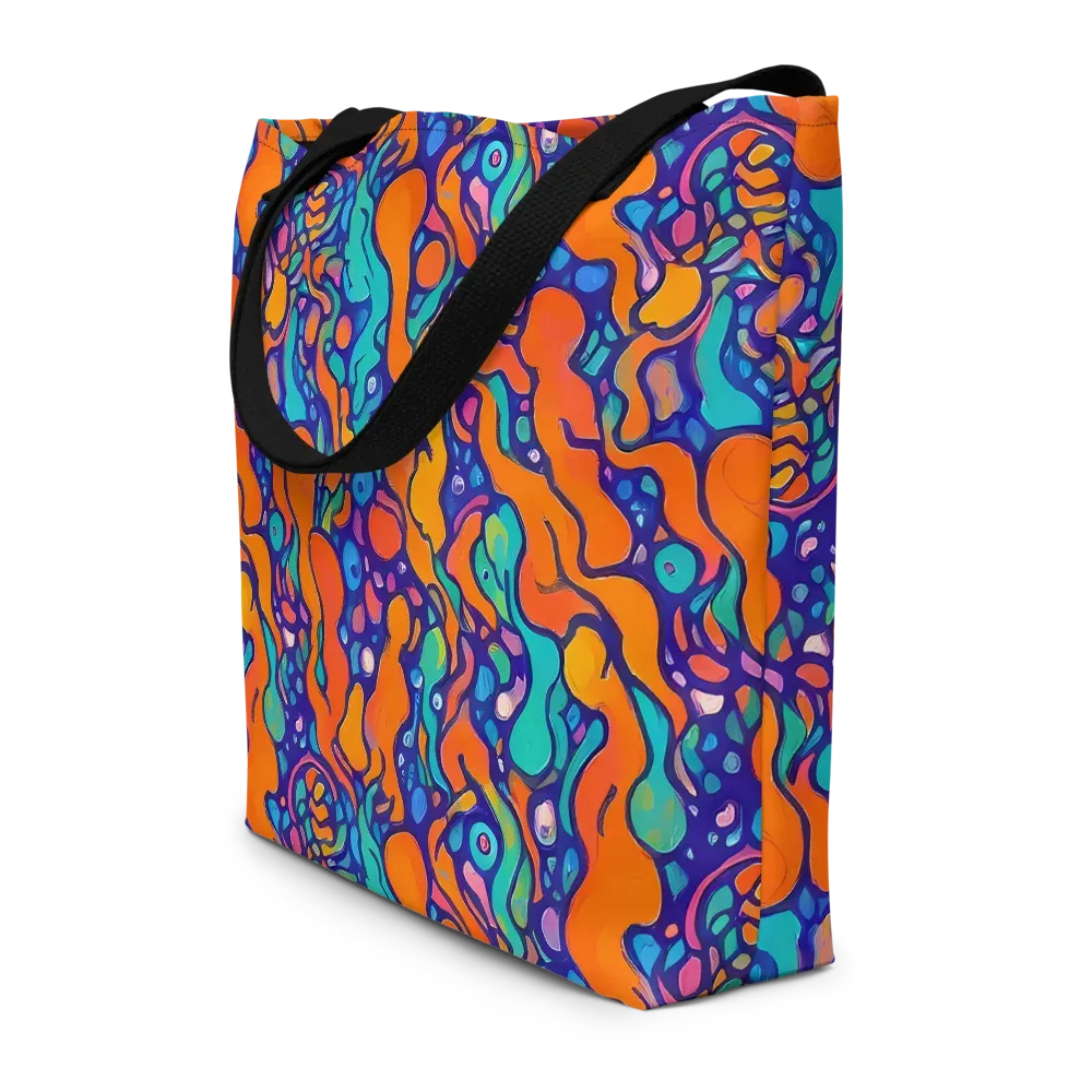 Chromatic Tidal Pool on Large Tote Bag W/ Pocket — Front