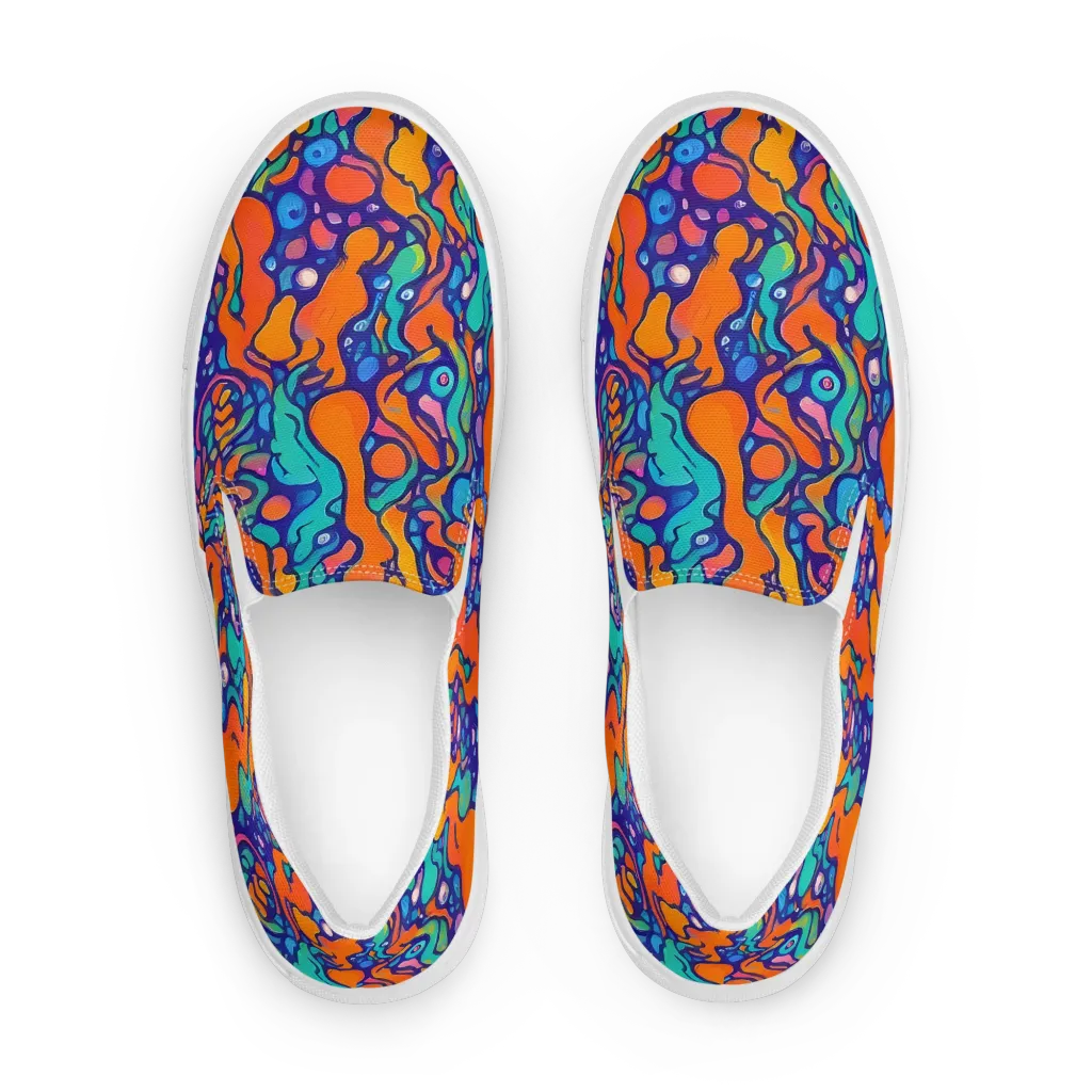Chromatic Tidal Pool on Women's Slip-On Canvas Shoes — Front