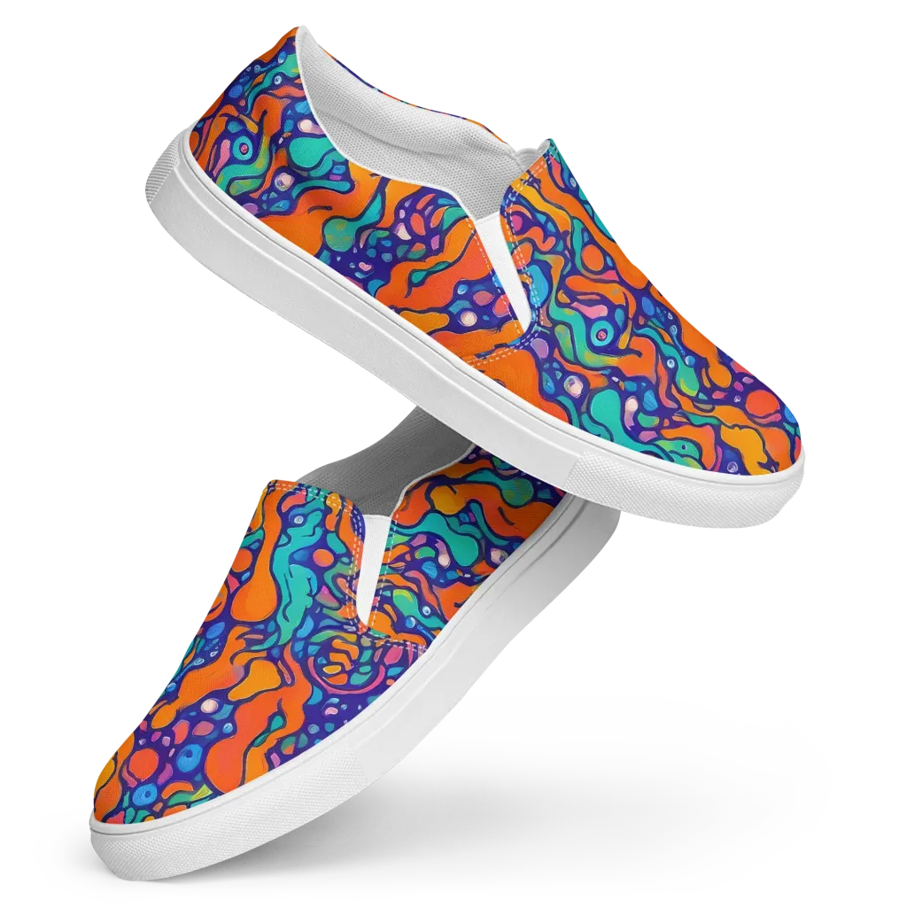 Chromatic Tidal Pool on Women's Slip-On Canvas Shoes — Front