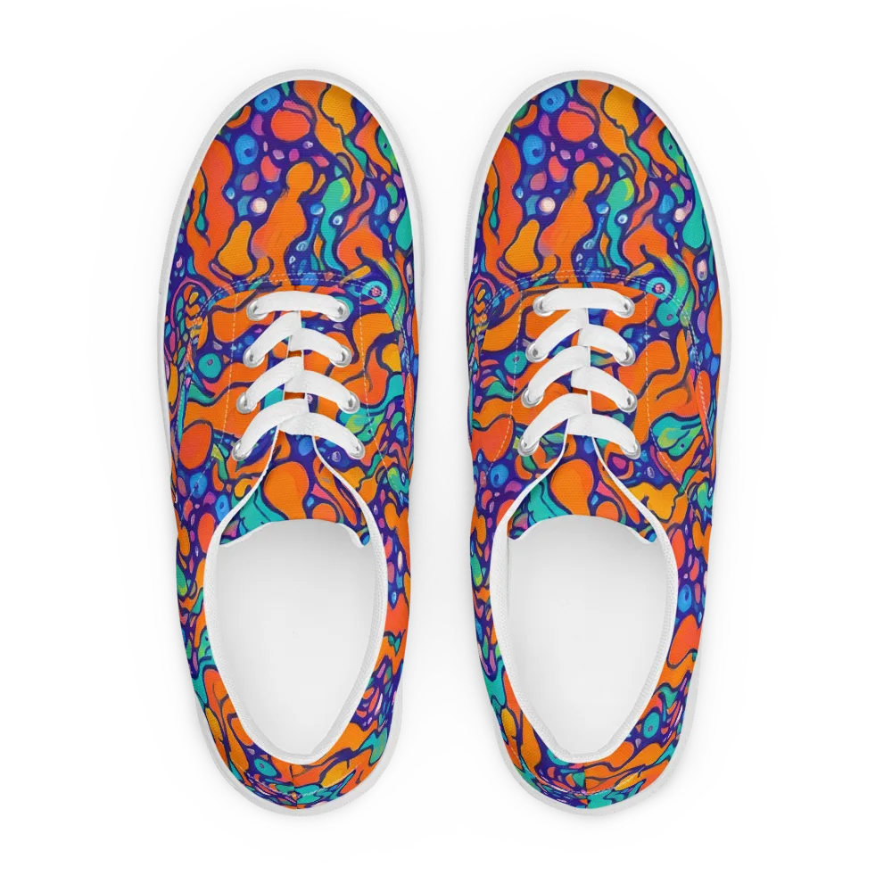 Chromatic Tidal Pool on Men's Lace-Up Canvas Shoes — Front