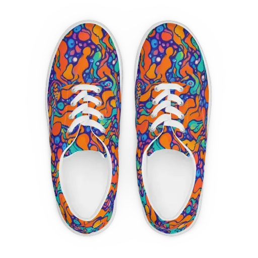 Chromatic Tidal Pool on a Men's Lace-Up Canvas Shoes