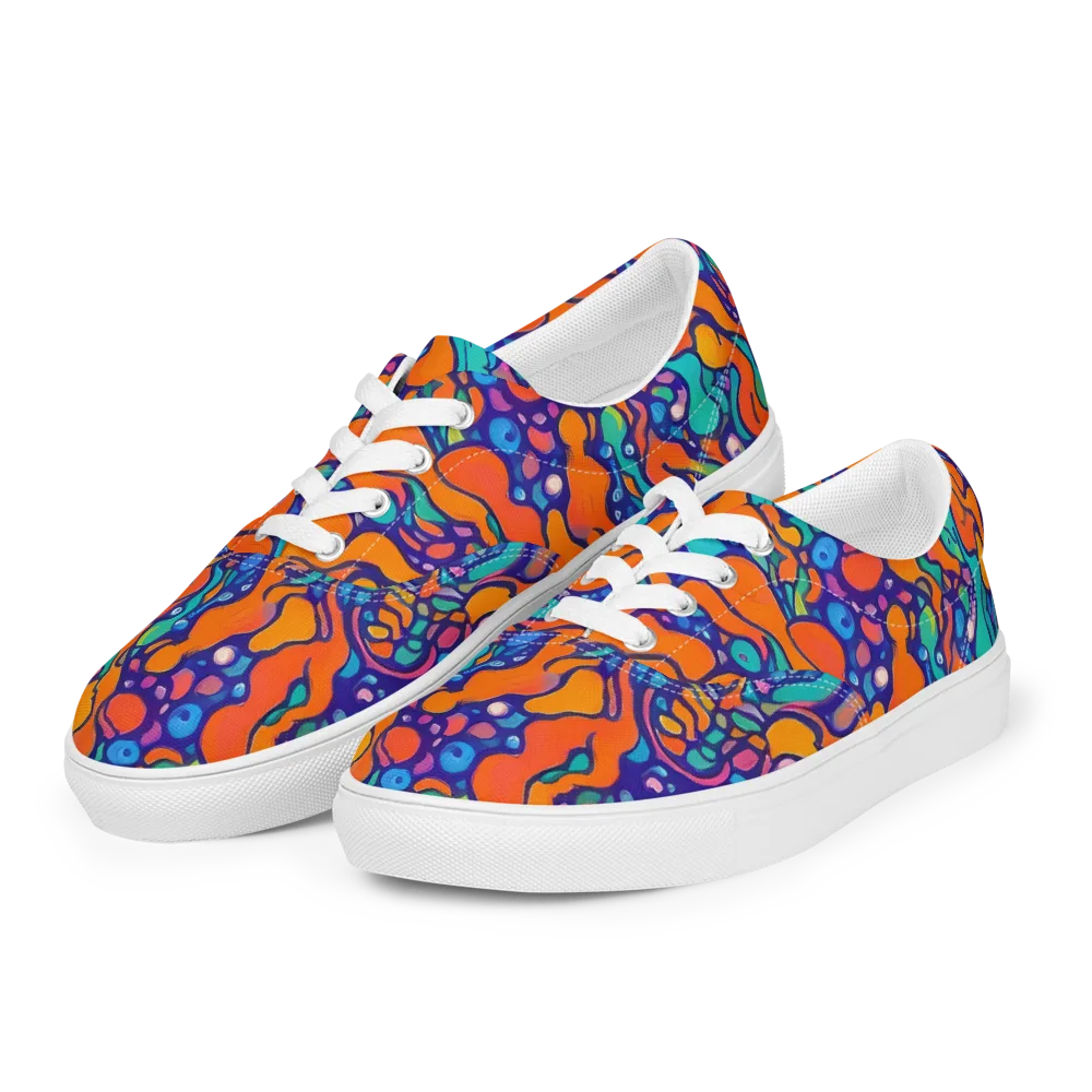 Chromatic Tidal Pool on Men's Lace-Up Canvas Shoes — Left Front