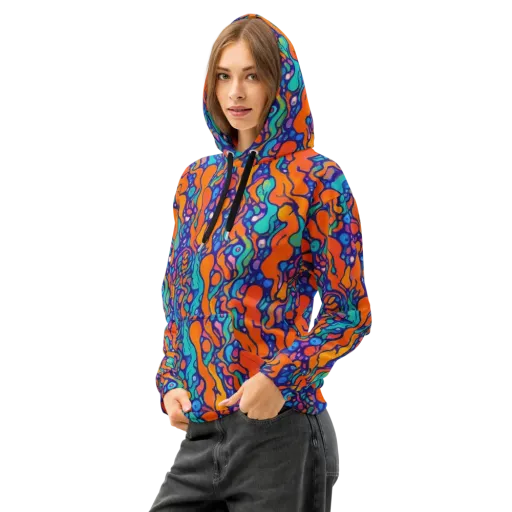 Chromatic Tidal Pool on a Cotton Hoodie