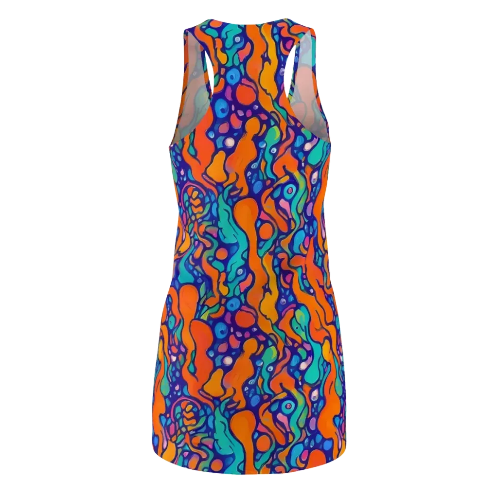 Chromatic Tidal Pool on Racerback Dress — Back