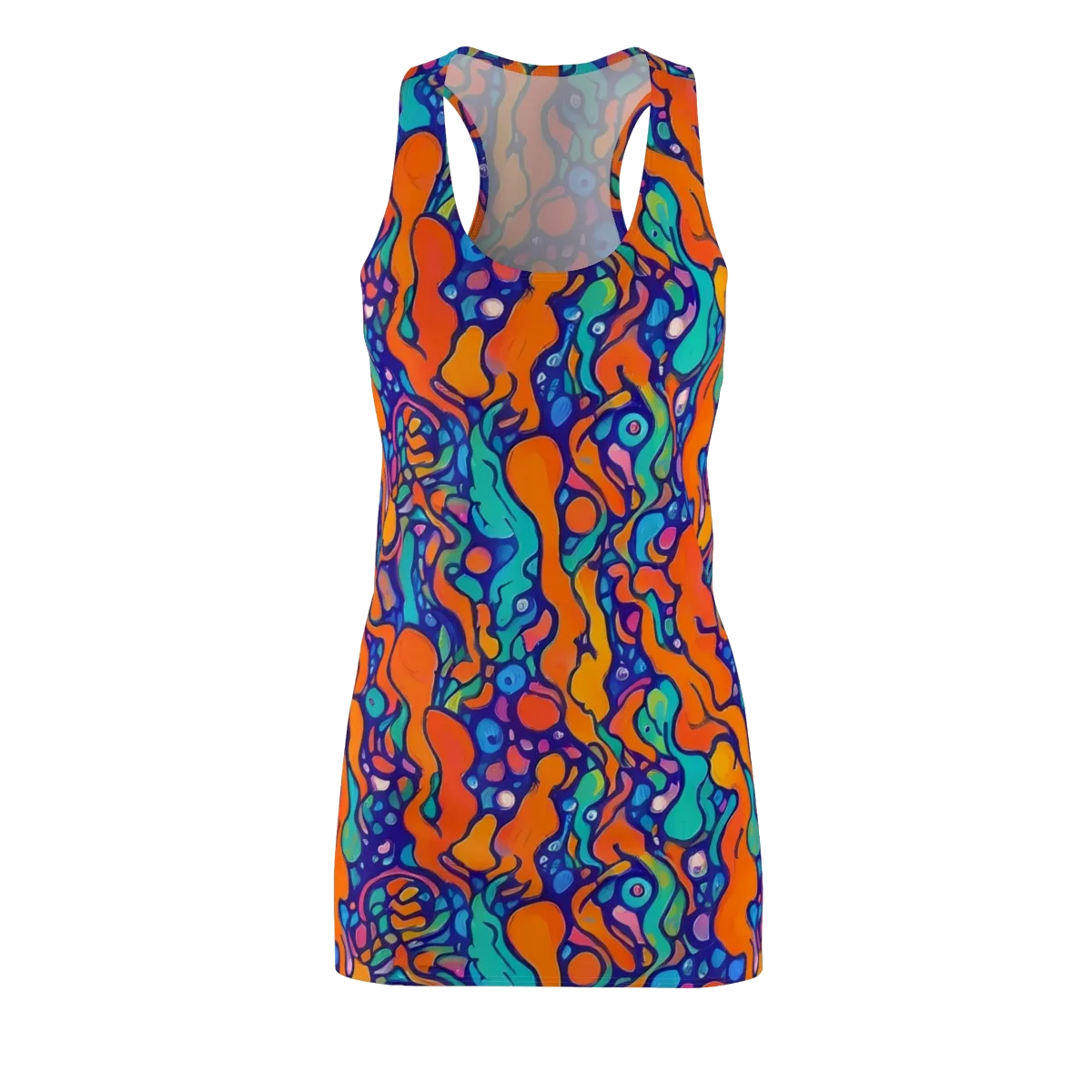 Chromatic Tidal Pool on Racerback Dress — Front