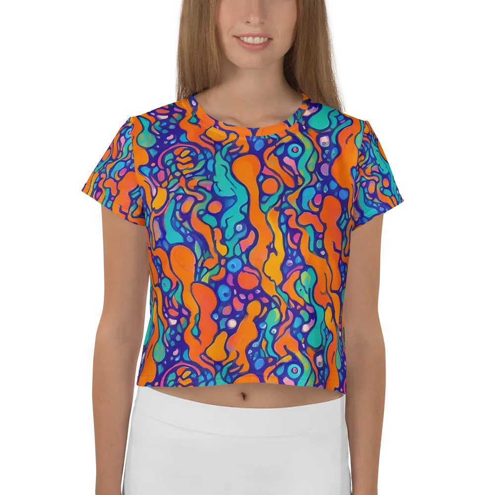 Chromatic Tidal Pool on Crop Tee — Front