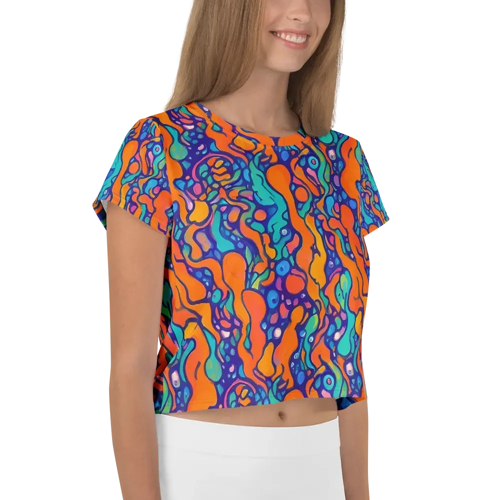 Chromatic Tidal Pool on Crop Tee — Right