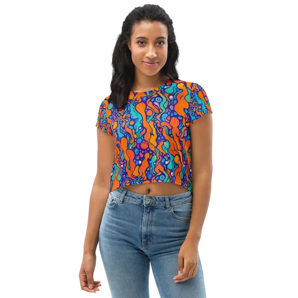 Chromatic Tidal Pool on Crop Tee — Front