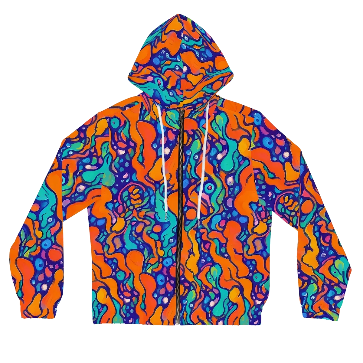 Chromatic Tidal Pool on Women's Full-Zip Hoodie — Front