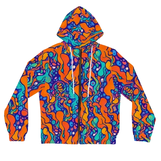 Chromatic Tidal Pool on a Women's Full-Zip Hoodie