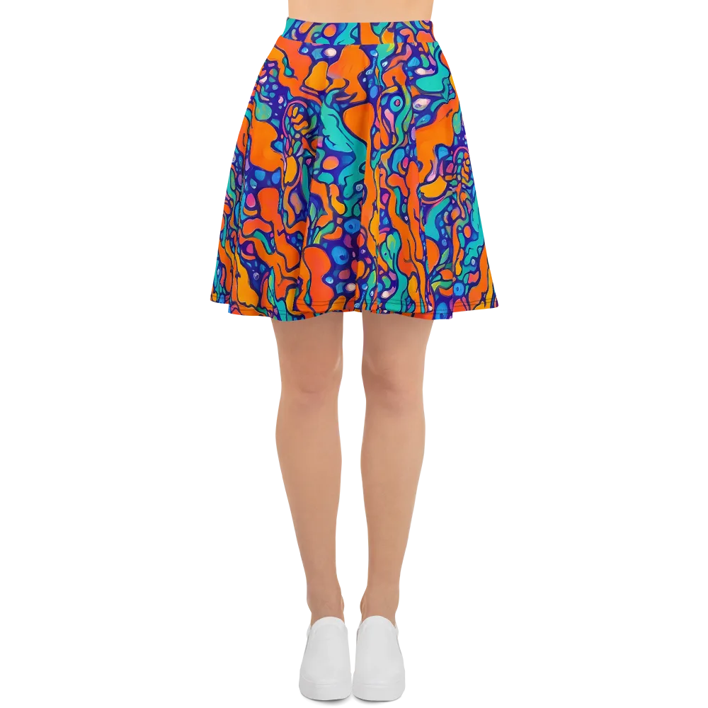 Chromatic Tidal Pool on Skater Skirt — Front