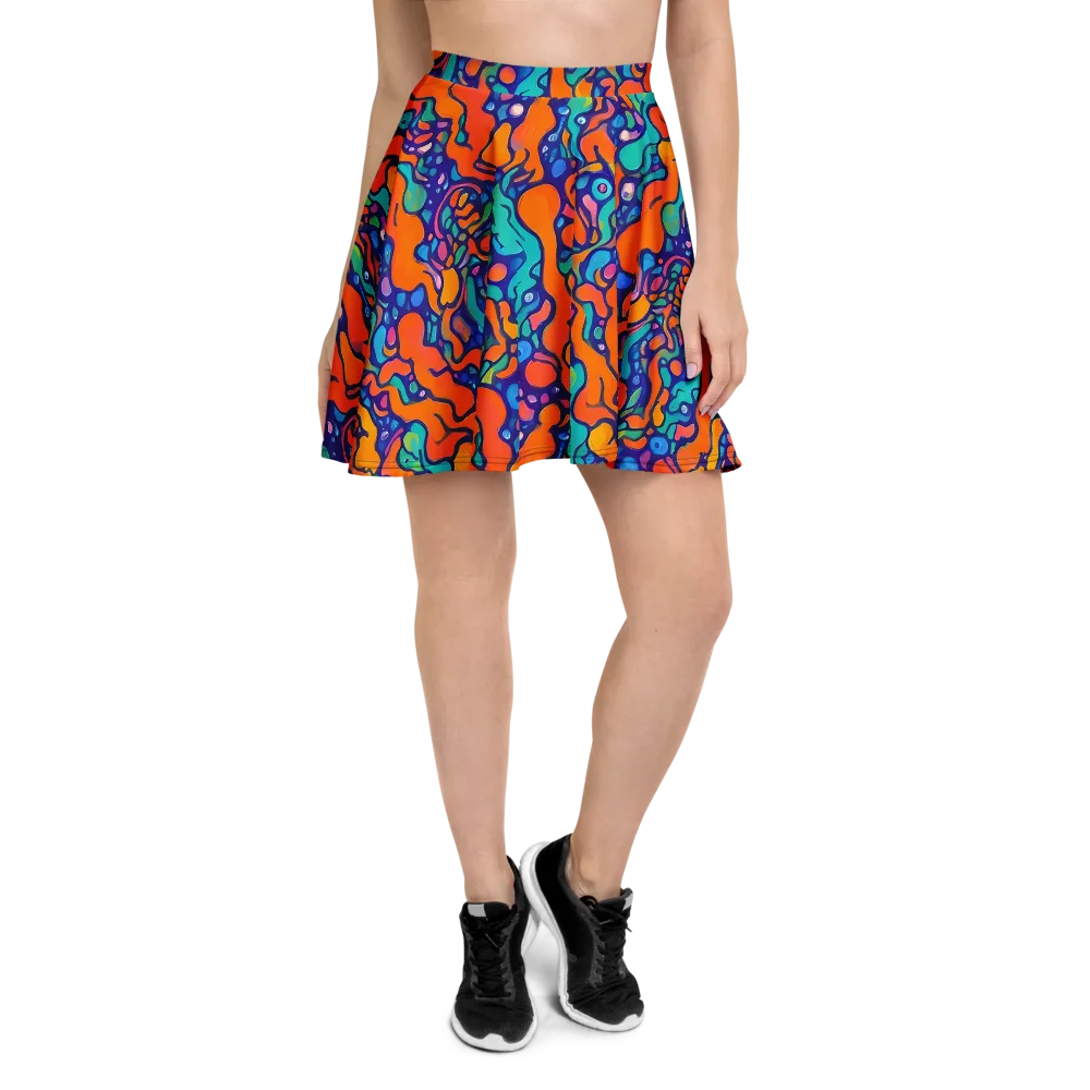 Chromatic Tidal Pool on Skater Skirt — Front
