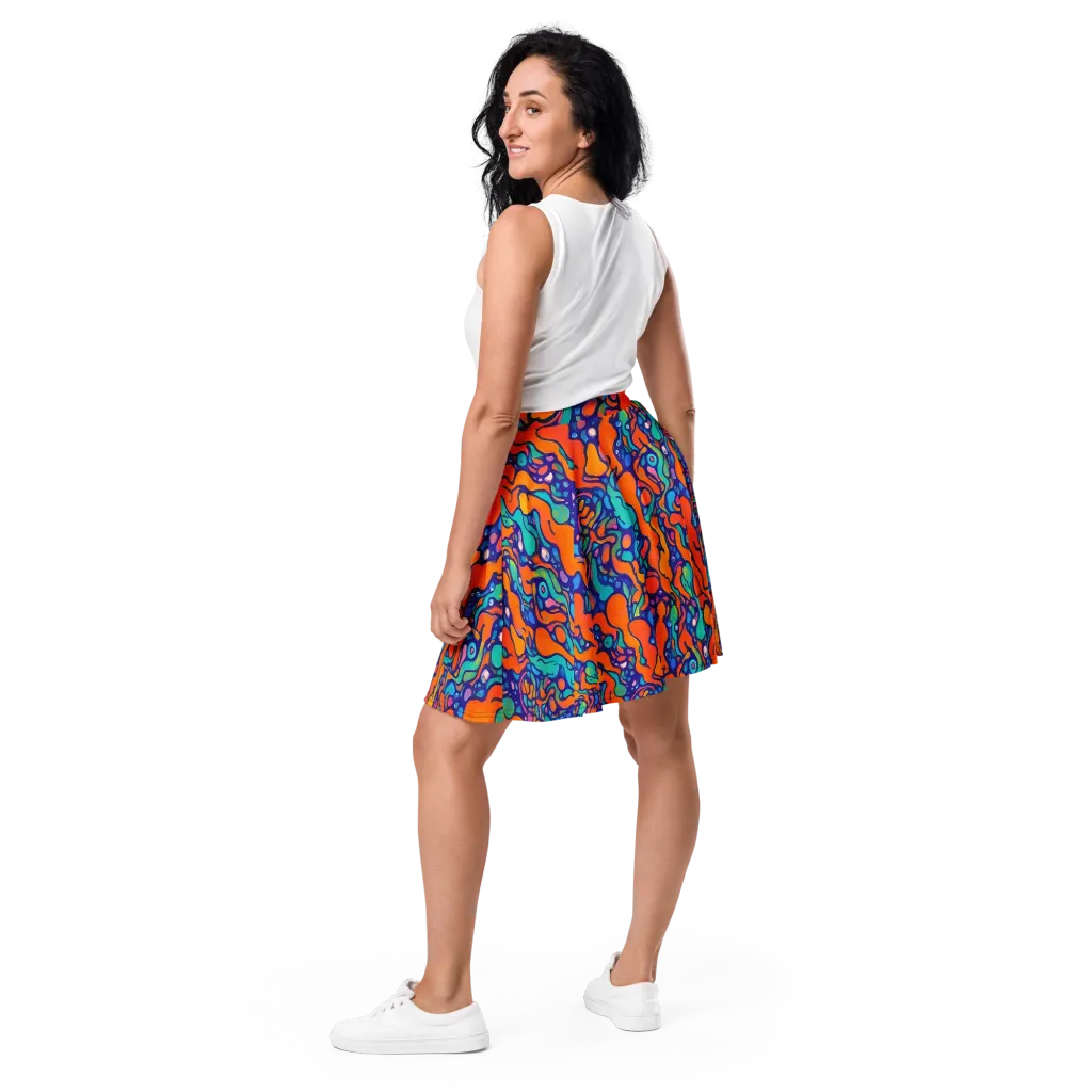 Chromatic Tidal Pool on Skater Skirt — Back