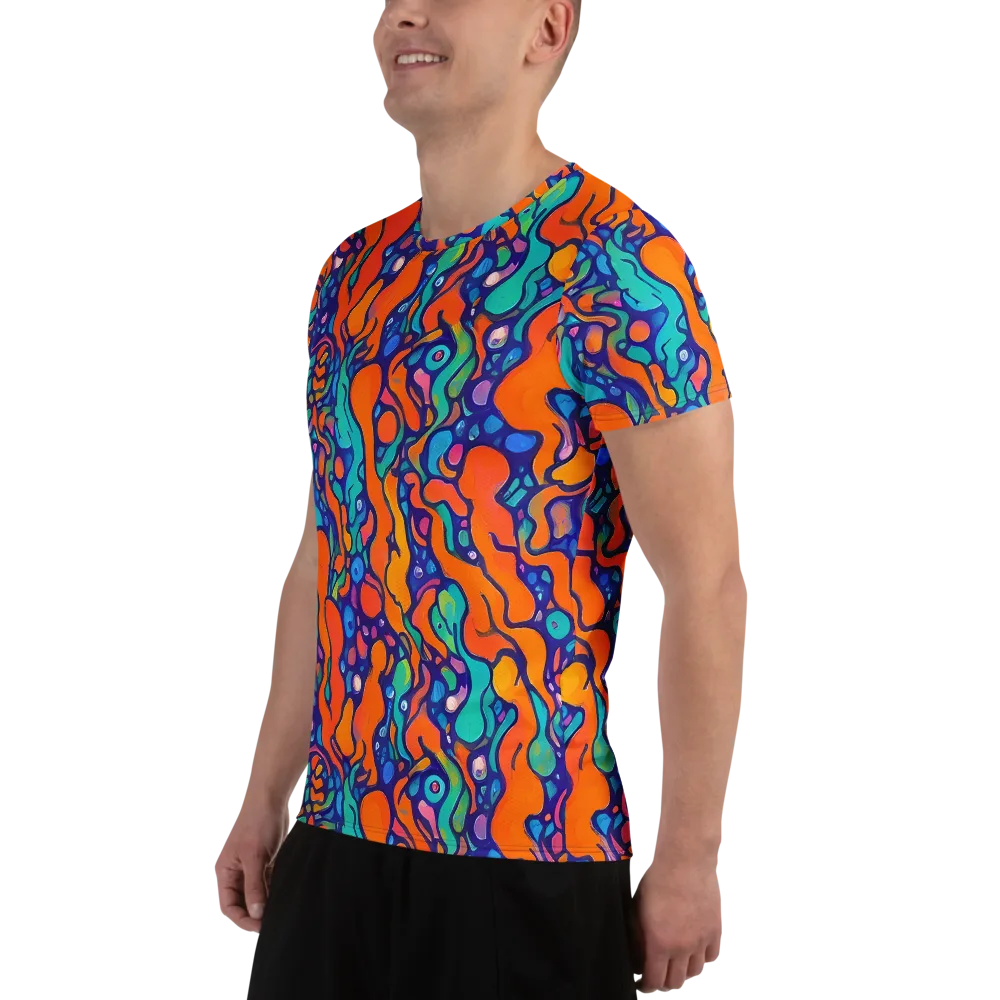 Chromatic Tidal Pool on Men's Athletic T-Shirt — Left