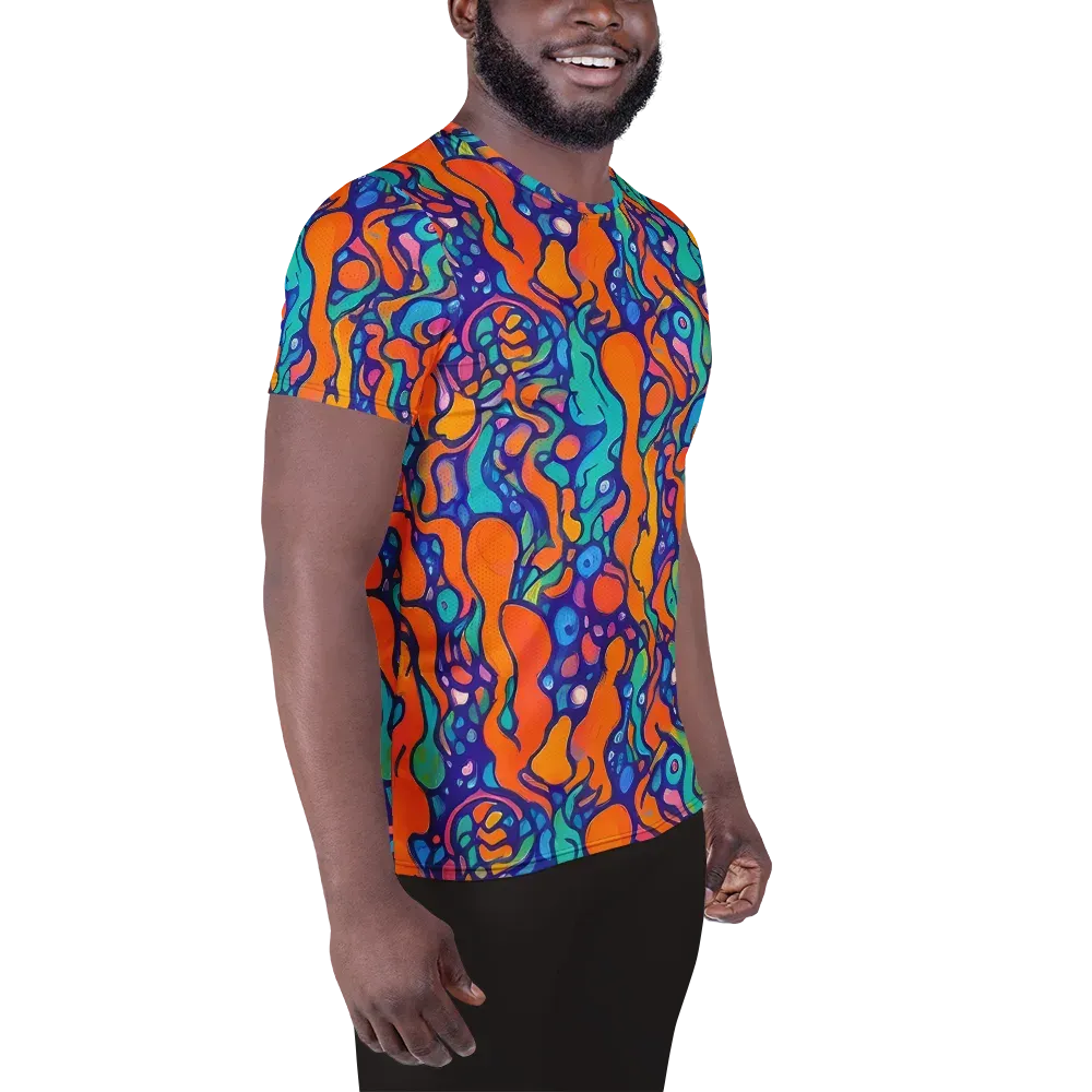 Chromatic Tidal Pool on Men's Athletic T-Shirt — Right