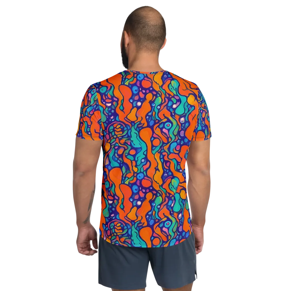 Chromatic Tidal Pool on Men's Athletic T-Shirt — Back