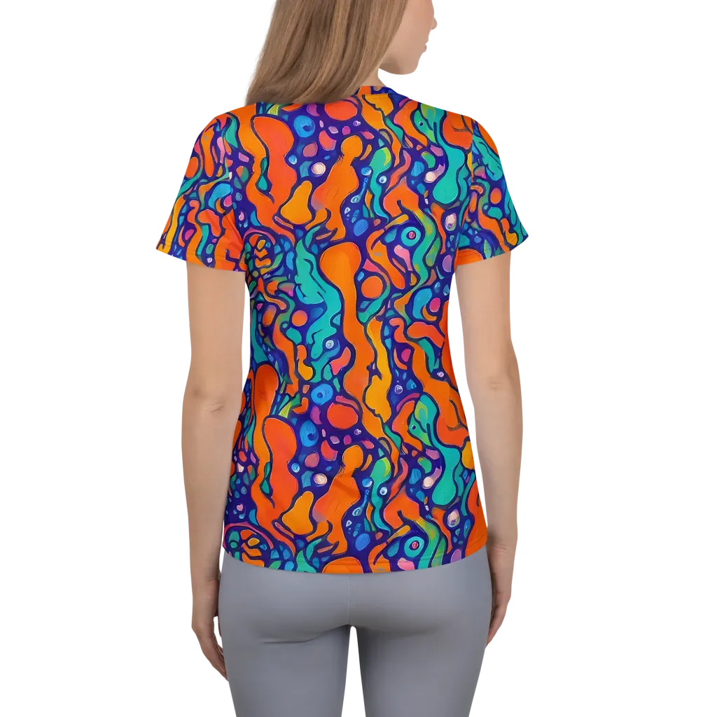 Chromatic Tidal Pool on Women's Athletic T-Shirt — Back
