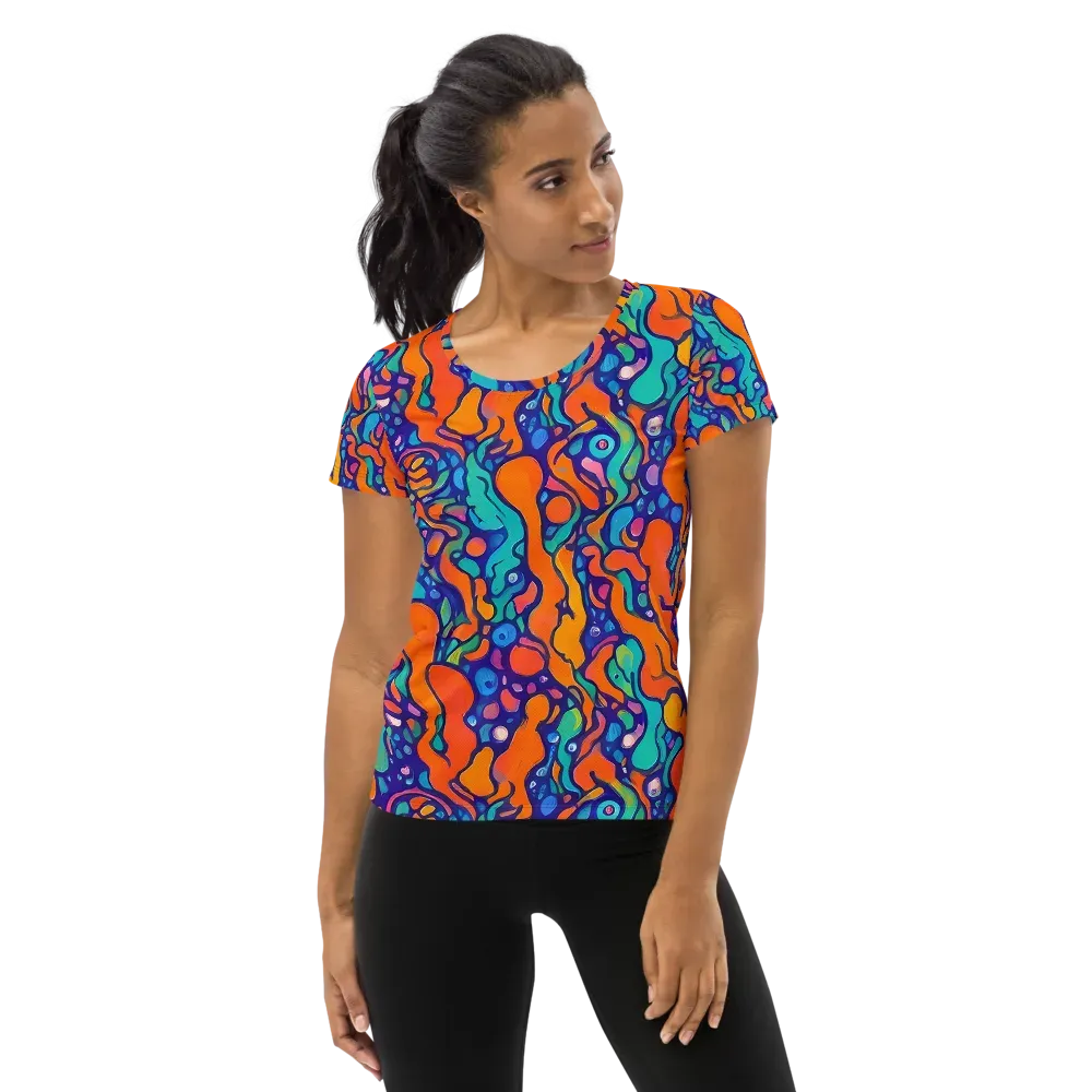 Chromatic Tidal Pool on Women's Athletic T-Shirt — Front