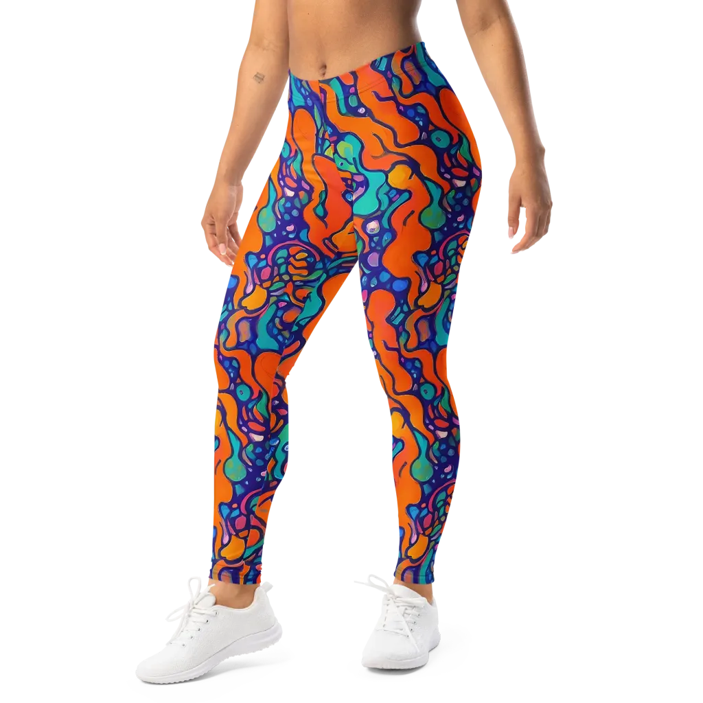 Chromatic Tidal Pool on Leggings — Left Front