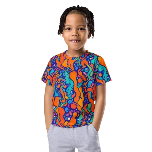 Chromatic Tidal Pool on a Kids Crew Neck T-Shirt