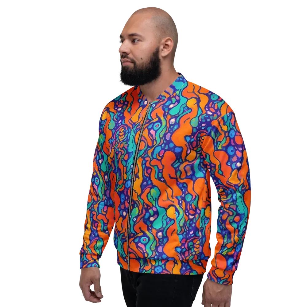 Chromatic Tidal Pool on Bomber Jacket — Left
