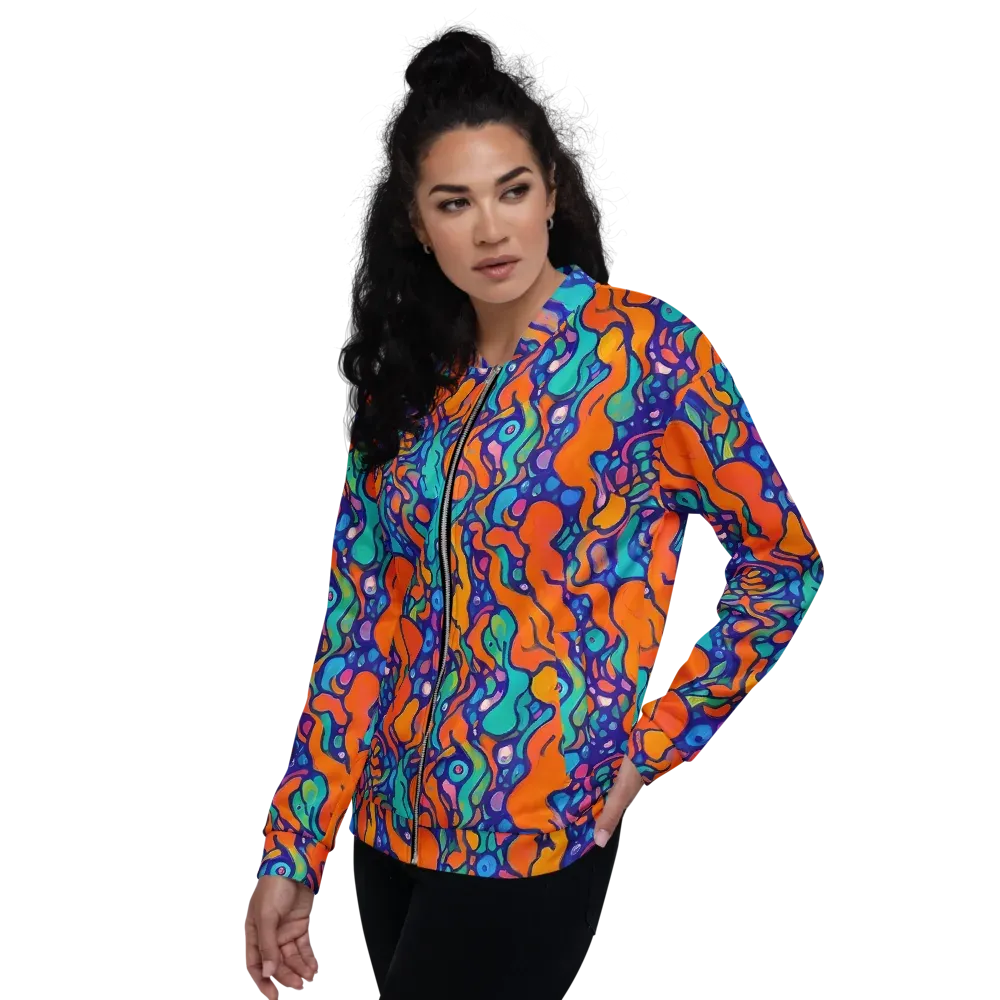 Chromatic Tidal Pool on Bomber Jacket — Left